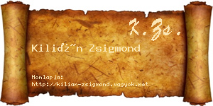 Kilián Zsigmond névjegykártya